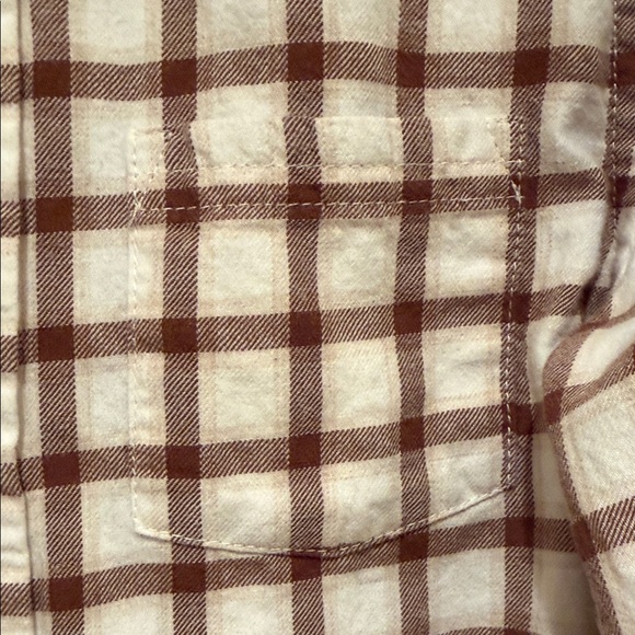 Boys Size 6 Janie and Jack Brown Plaid Button Down Shirt Long Sleeve Cotton - Picture 4 of 8